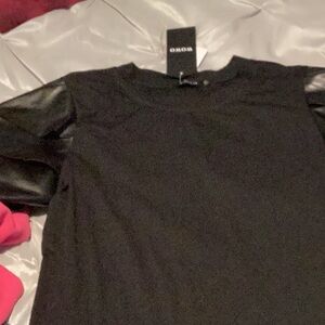 Pleather Sleeve Top